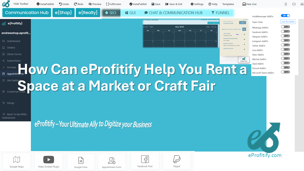 How Can eProfitify Help You Rent a Space at a Market or Craft Fair
